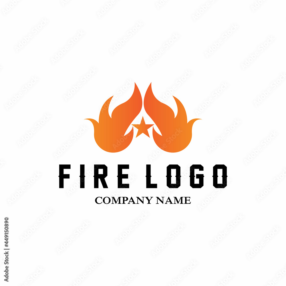red smoldering fire icon vector logo, classic retro design red smoldering fire icon vector logo, classic retro design