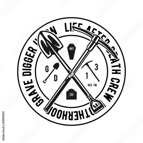 shovel dig logo vector design isolated on a white background