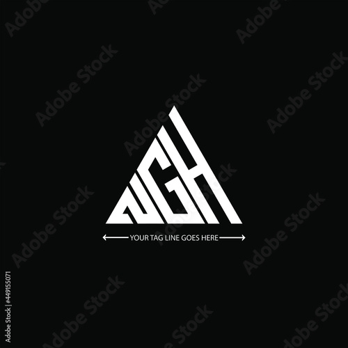 NGH letter logo creative design. NGH unique design
 photo