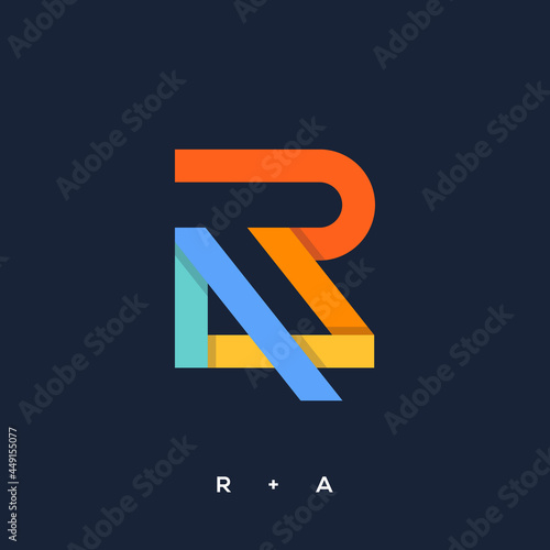RA initial logo geometric flat
