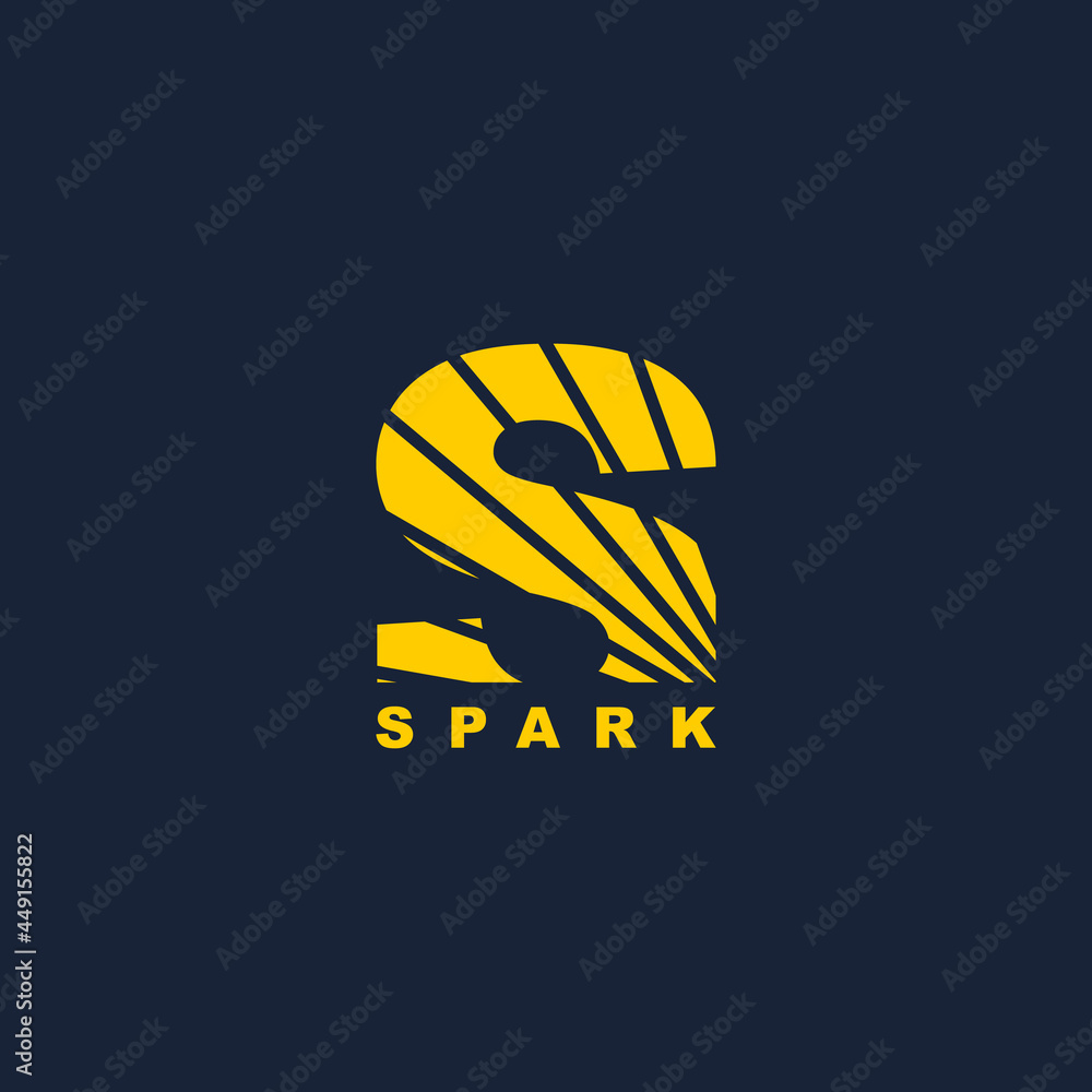 S spark logo letter abstract S spark logo letter abstract