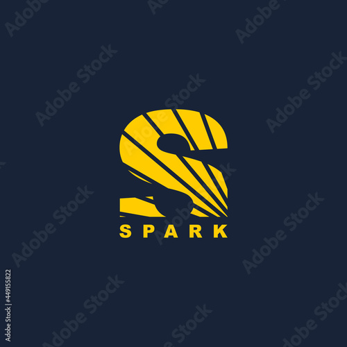 S spark logo letter abstract