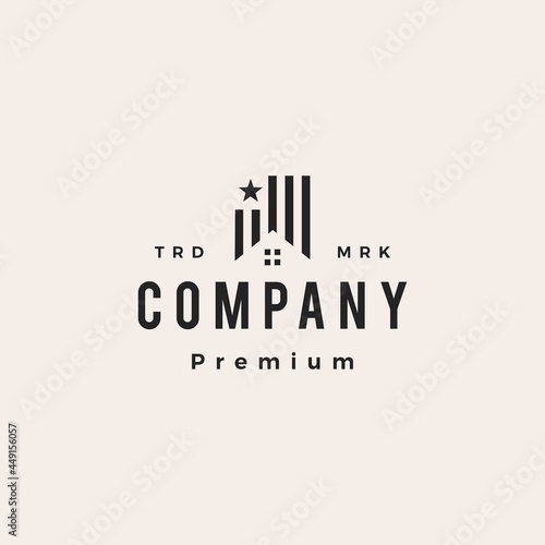 american house home real estate mortgage hipster vintage logo vector icon illustration