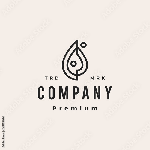 drop family people droplet water oil blood donation hipster vintage logo vector icon illustration