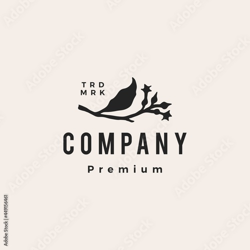 tobacco tree flower cigarette hipster vintage logo vector icon illustration