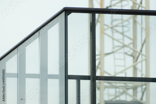Glass building  balcony detail