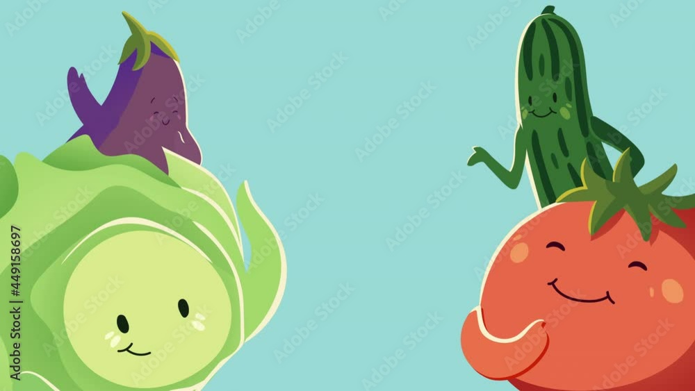 happy fresh vegetables characters animation happy fresh vegetables characters animation