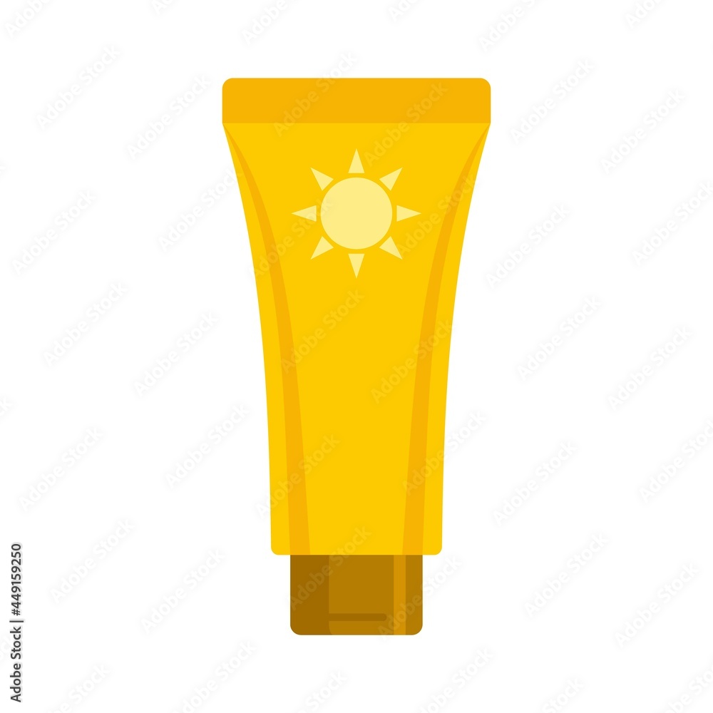 Uv protection tube cream icon flat isolated vector Uv protection tube cream icon flat isolated vector
