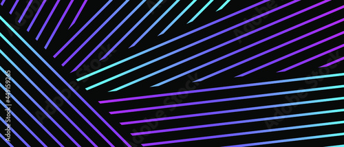 Abstract overlapping black background with color diagonal lines. Modern abstract texture.