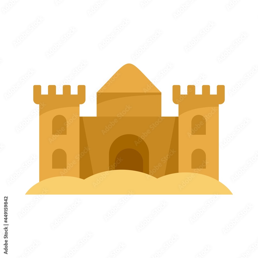 Big sand castle icon flat isolated vector Big sand castle icon flat isolated vector