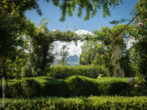 Beautiful view of the Garden in Palazzo Gromo Losa, Biella, Piedmont, Italy photo