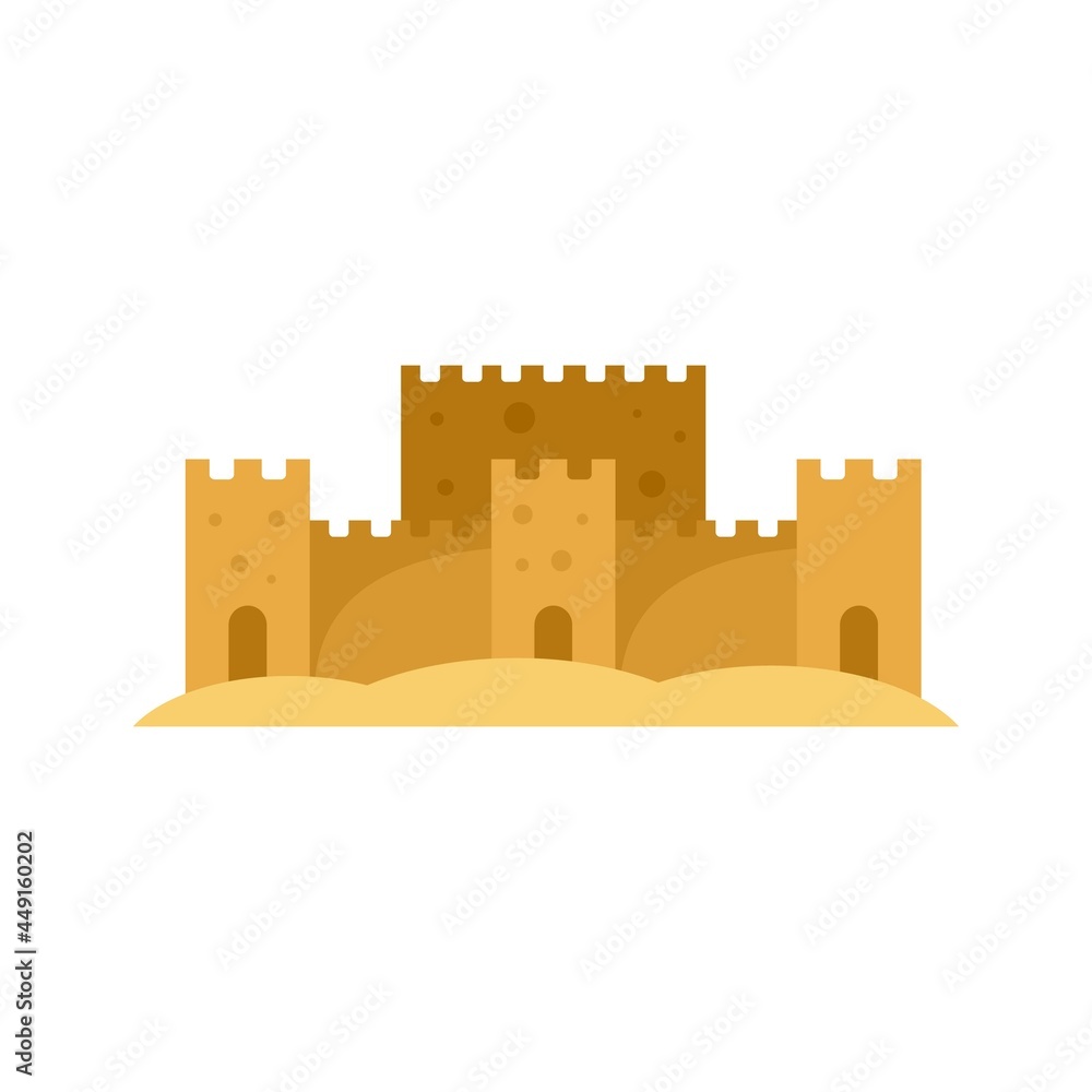 Sand art castle icon flat isolated vector Sand art castle icon flat isolated vector