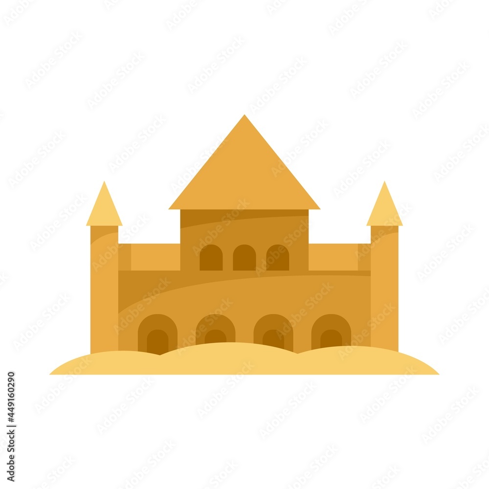 Sand castle fort icon flat isolated vector Sand castle fort icon flat isolated vector