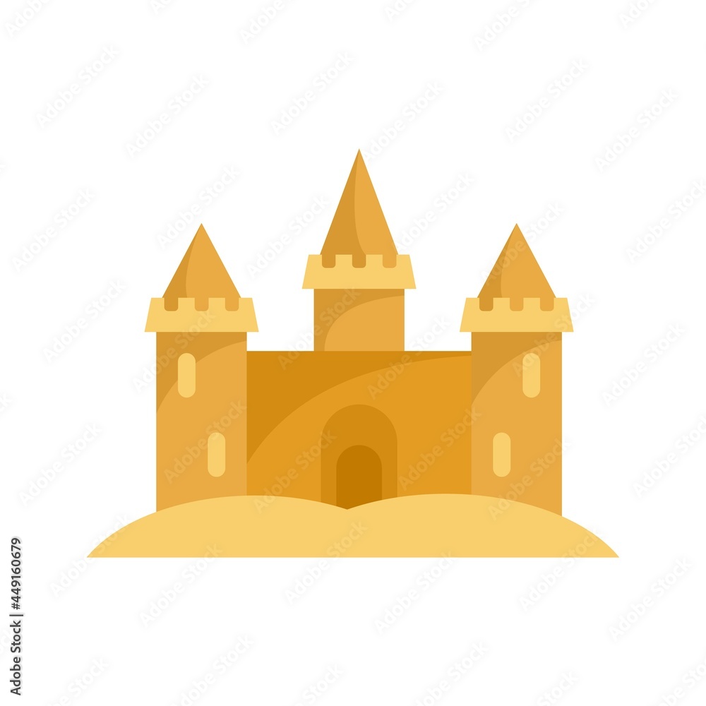 Miniature sand castle icon flat isolated vector Miniature sand castle icon flat isolated vector