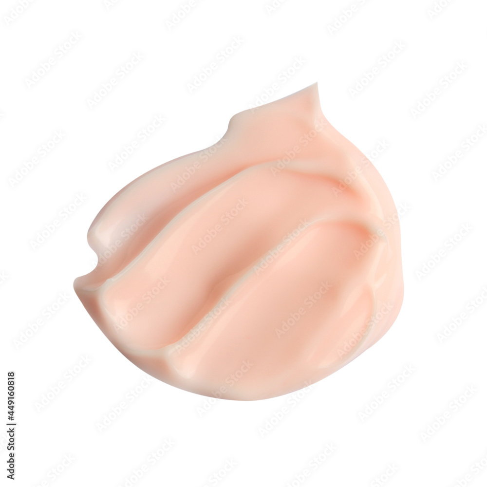 Pink cosmetic creme sample isolated on white background Pink cosmetic creme sample isolated on white background