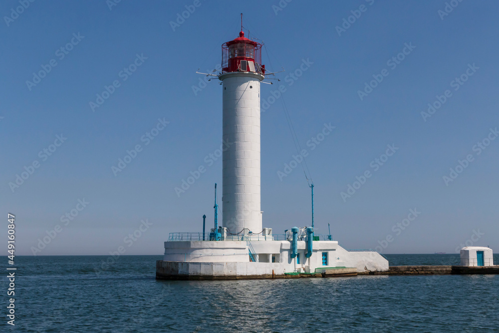 lighthouse at seaport of Odesa in Ukraine