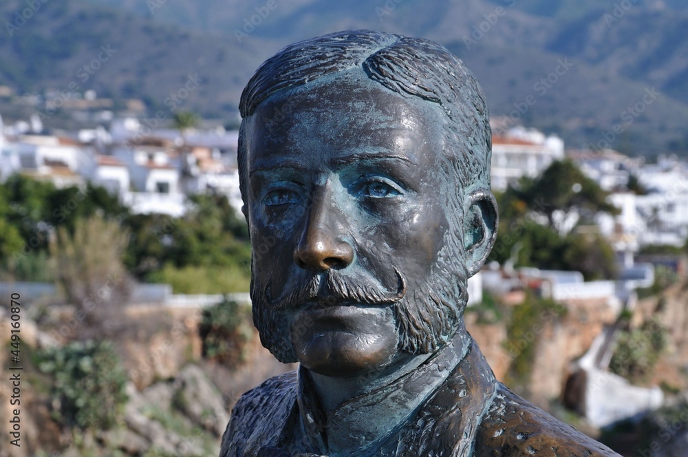 Fototapeta premium Alfonso XII statue in Nerja, Malaga - Spain