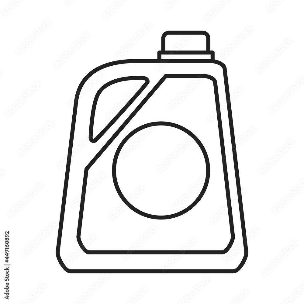 Obraz premium The liquid detergent icon. Outlines of the packaging of a chemical detergent for washing and washing. Vector illustration isolated on a white background for design and web.