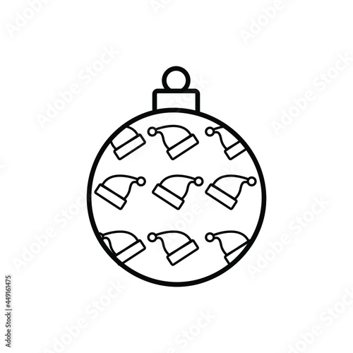 Christmas tree ball icon vector set. Christmas toy illustration sign collection.  New year symbol or logo.