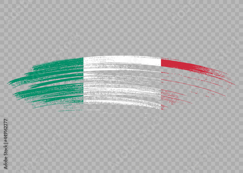 Italy flag with brush paint textured isolated  on png or transparent background,Symbol Italy,template for banner,advertising ,promote, design,vector,top gold medal winner sport country