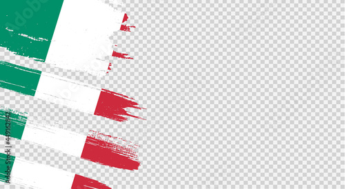Italy flag with brush paint textured isolated  on png or transparent background,Symbol Italy,template for banner,advertising ,promote, design,vector,top gold medal winner sport country