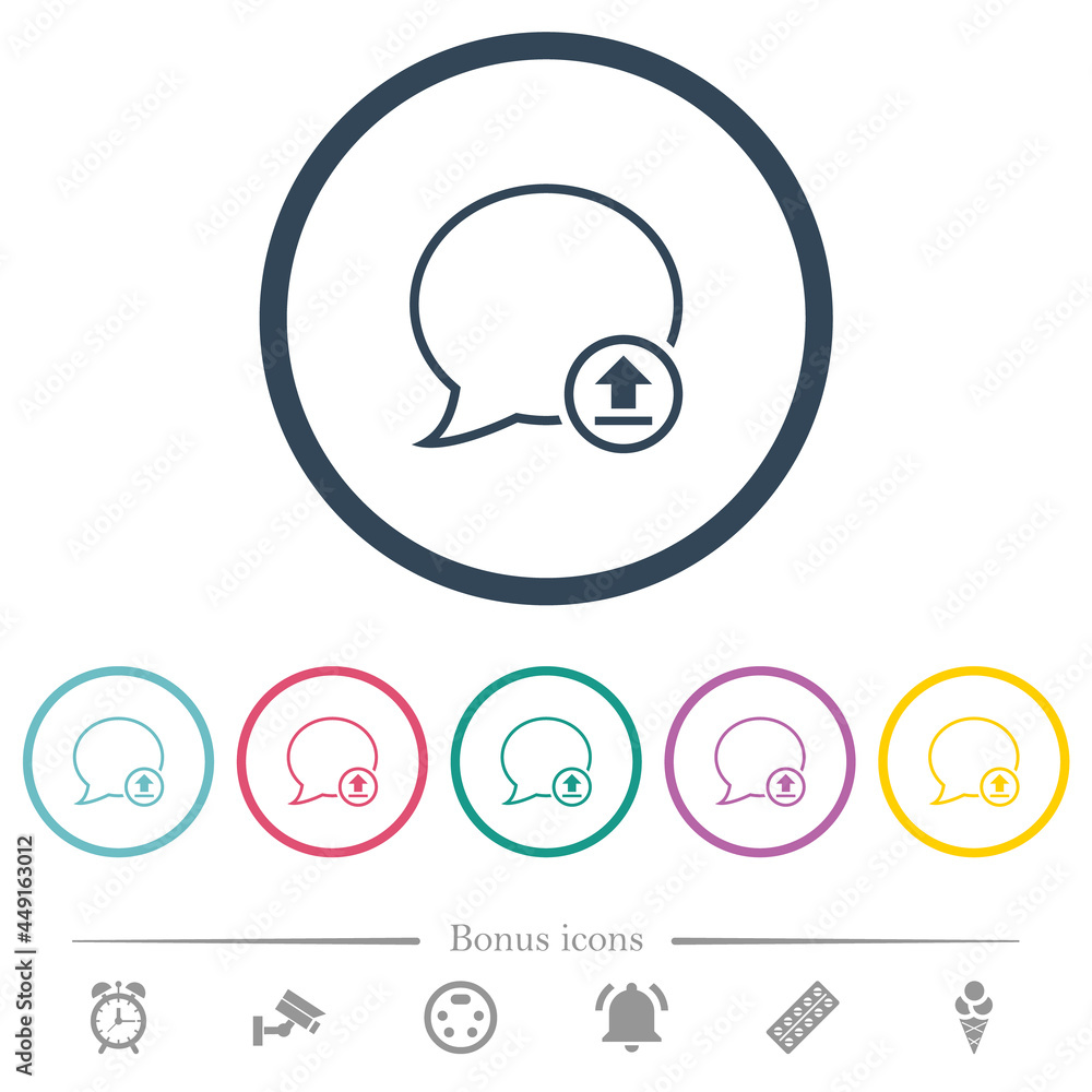 Upload message flat color icons in round outlines Upload message flat color icons in round outlines