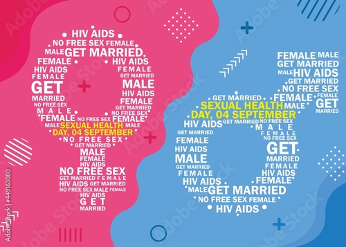 Sexual health typography illustration. Easy to edit with vector file. Can use for your creative content.  Especially about world sexual health day campaign in this September