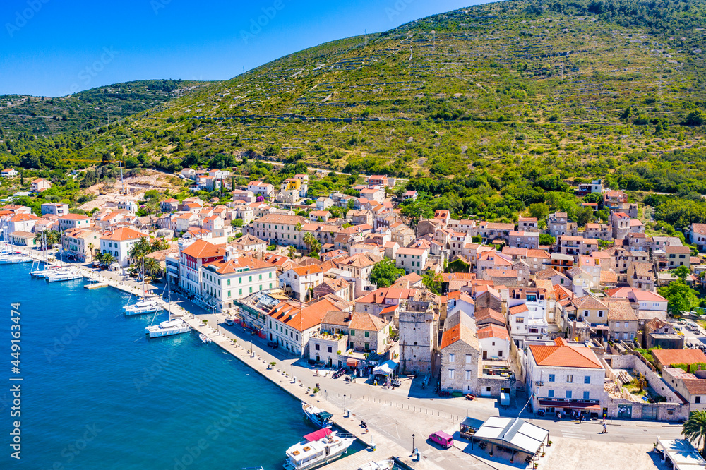 Town of Vis old mediterranean architecture, Dalmatia, Croatia