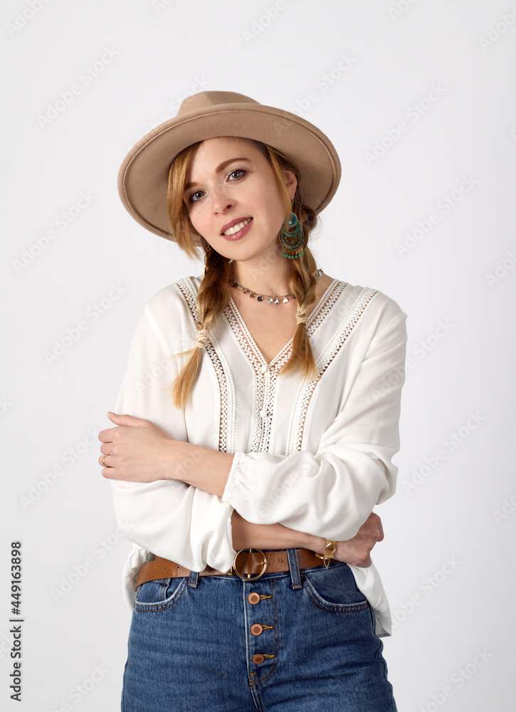 Female portrait in boho style Female portrait in boho style