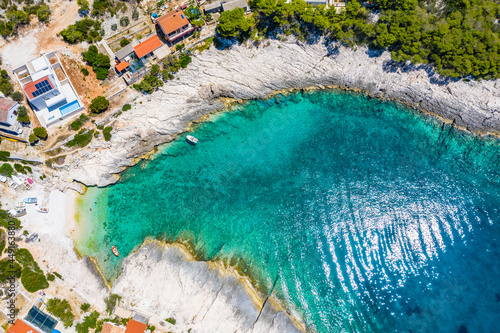 Mala Travna is a beautiful little bay located on the southern part of the island of Vis and surrounded by inclined plateaus that lower into the crystal clear sea  Vis Croatia