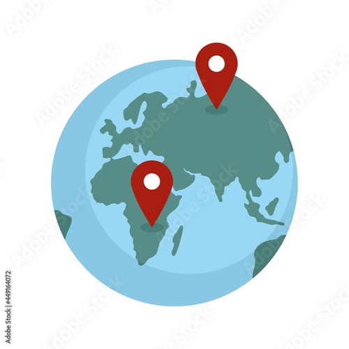 Global franchise business icon flat isolated vector