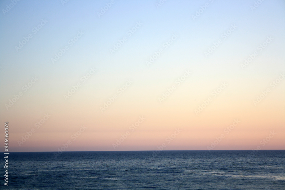 The Black Sea. Beautiful sea horizon and blue water. Evening sea. Natural photophone.