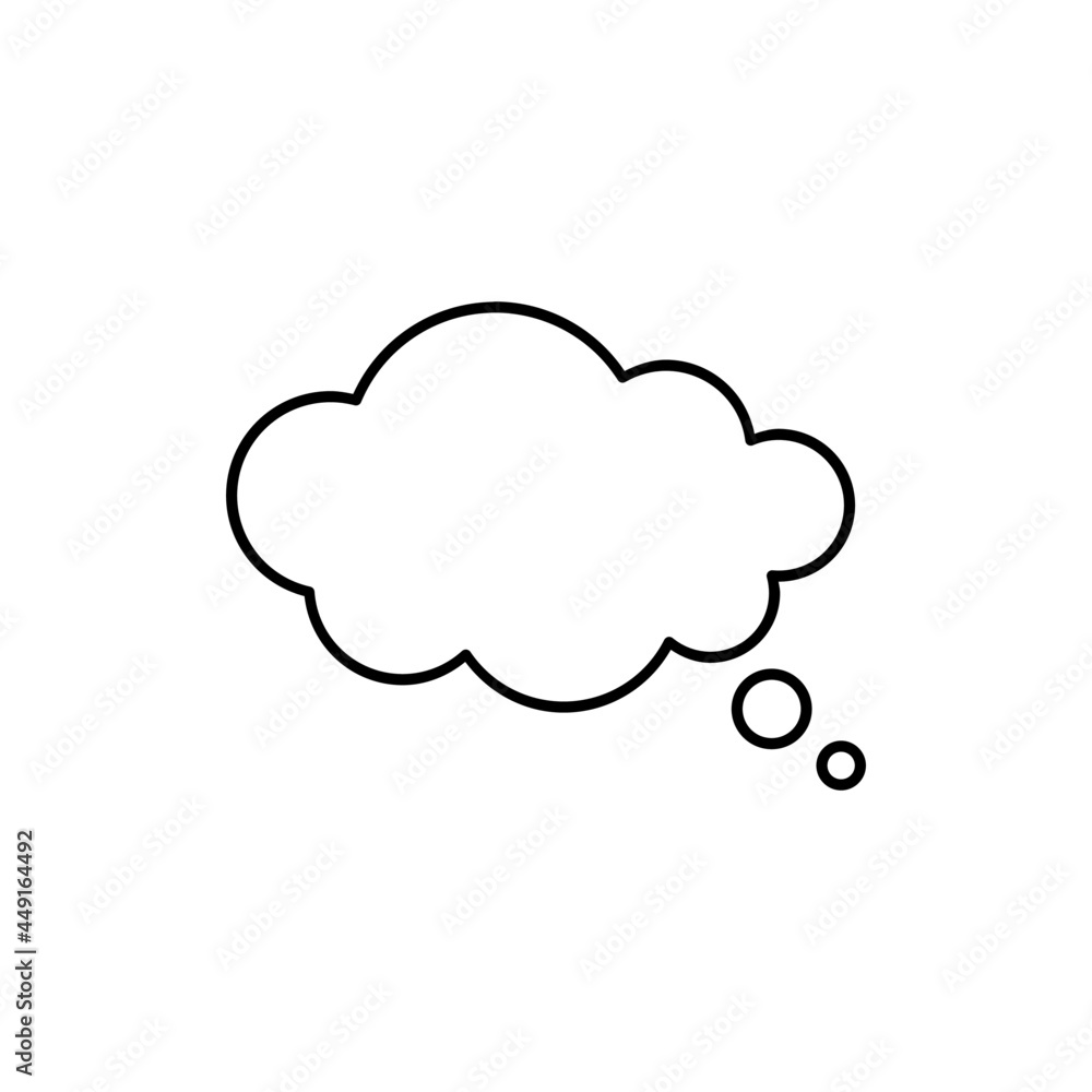 Trendy think bubble in flat style. Cloud line art. vector illustration Trendy think bubble in flat style. Cloud line art. vector illustration