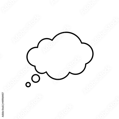 Trendy think bubble in flat style. Cloud line art. vector illustration