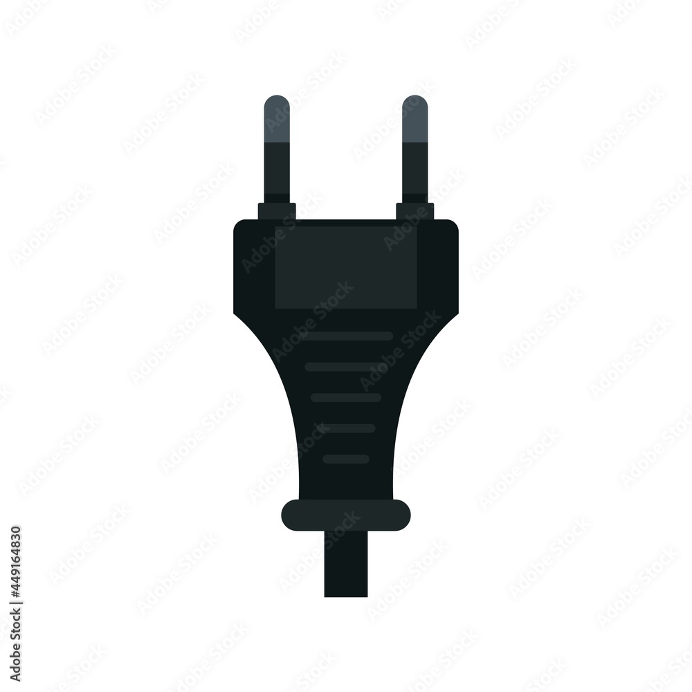 Electric plug icon flat isolated vector Electric plug icon flat isolated vector