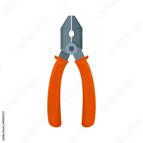 Technical electric pliers icon flat isolated vector