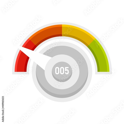 Low credit score icon flat isolated vector