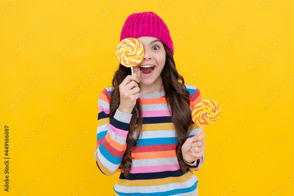 concept of dental health. sweet tooth. yummy. happy teen girl hold lollipop. lollipop lady. concept of dental health. sweet tooth. yummy. happy teen girl hold lollipop. lollipop lady.