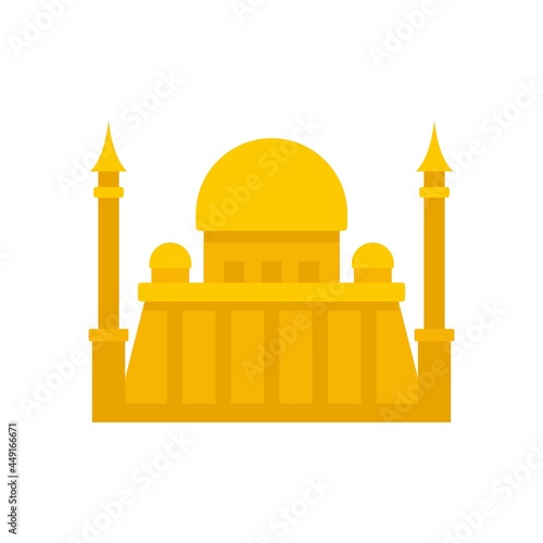 Nigeria gold temple icon flat isolated vector