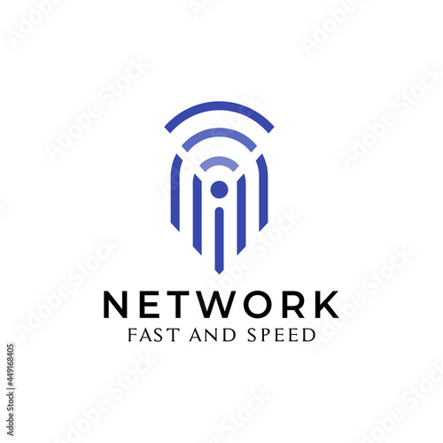 Network Wifi Signal Internet Connection logo template vector illustration design