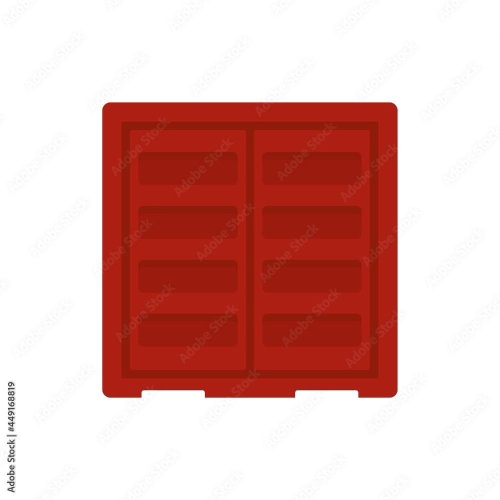 Obraz premium Shipping cargo container icon flat isolated vector