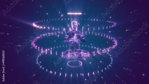 looped 3d animation magic mantra creates a reality around the worshipper photo