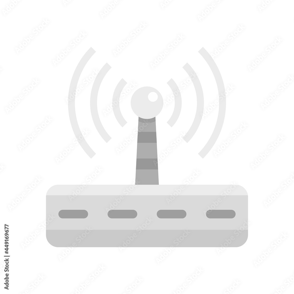 thousand course tactics Wifi router radiation icon flat isolated vector Stock ベクター | Adobe Stock
