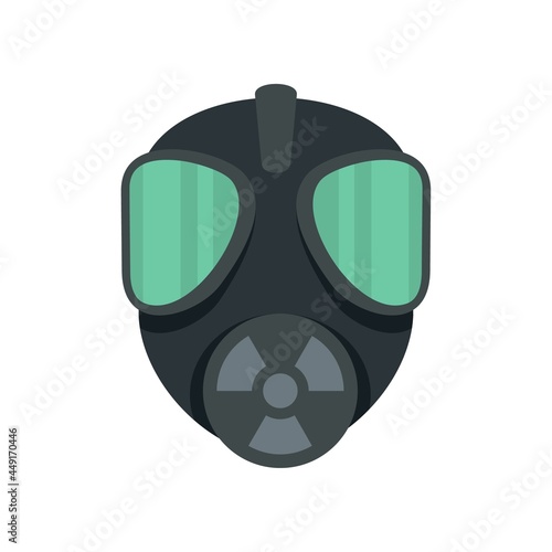 Gas radiation mask icon flat isolated vector © anatolir
