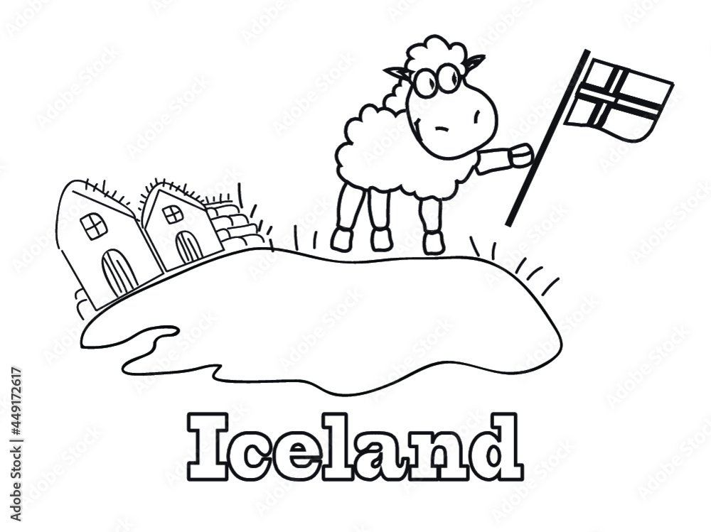 Owca Islandia  - obrazy, fototapety, plakaty 
