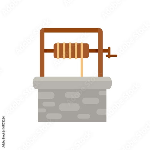 Sump water well icon flat isolated vector