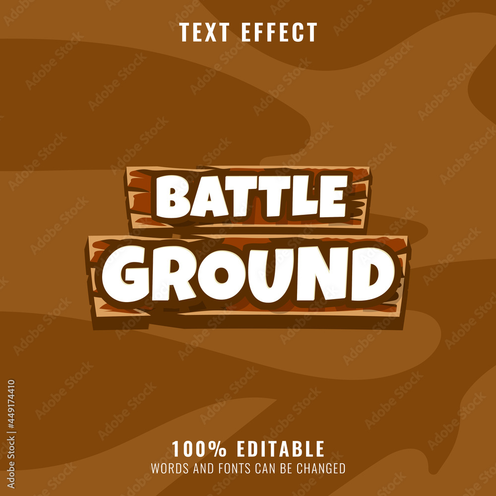 funny wooden battleground logo title text effect