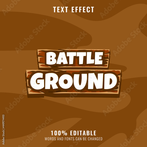 funny wooden battleground logo title text effect