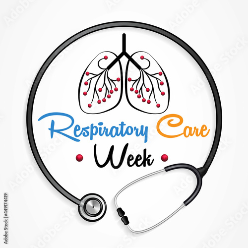 Respiratory care
 week is observed every year in October to raise awareness for improving lung health. Vector illustration