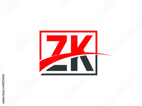 Z K, ZK Letter Logo Design © Rubel